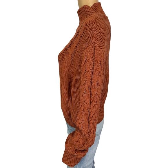 2/$30 Aeropostale Cable Knit Mock Neck Sweater Orange Pullover Knit Size XL - Picture 6 of 12